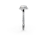 White gold Princess Cut Halo Diamond Engagement Ring with Pave Band and Four-Prong Setting_23