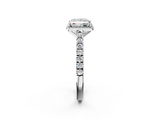 White gold Princess Cut Halo Diamond Engagement Ring with Pave Band and Four-Prong Setting_59