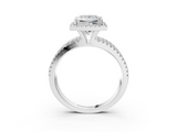White gold Princess Cut Halo Diamond Engagement Ring with Split Shank and Four-Prong Setting_64