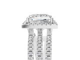 White gold Princess Cut Halo Diamond Engagement Ring with Split Shank and Four-Prong Setting_66