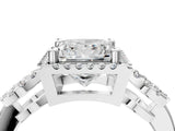 White gold Princess Cut Halo Diamond Infinity Band with Four-Prong Setting_18