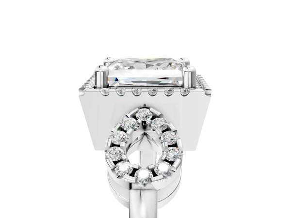 White Gold Heart-Shaped Pave Infinity Halo Engagement Ring Setting