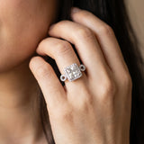 White gold Princess Cut Halo Diamond Infinity Band with Four-Prong Setting_27