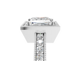 White gold Princess Cut Halo Diamond Pave Band Ring with Four-Prong Setting_86
