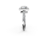 White gold Princess Cut Halo Diamond Pave Band with Four-Prong Setting_68