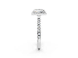 White gold Princess Cut Halo Diamond Pave Band with Prong Setting_14