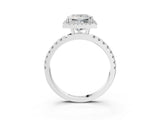White gold Princess Cut Halo Diamond Pave Band with Prong Setting_15
