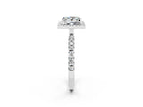 White gold Princess Cut Halo Diamond Pave Band with Prong Setting_2