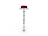 White gold Princess Cut Halo Diamond Pave Band with Prong Setting_2