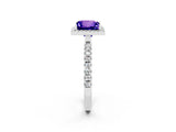 White gold Princess Cut Halo Diamond Pave Band with Prong Setting_2