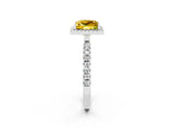 White gold Princess Cut Halo Diamond Pave Band with Prong Setting_2