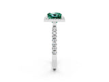 White gold Princess Cut Halo Diamond Pave Band with Prong Setting_2