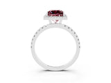 White gold Princess Cut Halo Diamond Pave Band with Prong Setting_3