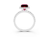 White gold Princess Cut Halo Diamond Pave Band with Prong Setting_3