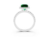 White gold Princess Cut Halo Diamond Pave Band with Prong Setting_3