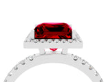 White gold Princess Cut Halo Diamond Pave Band with Prong Setting_4