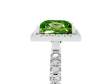 White gold Princess Cut Halo Diamond Pave Band with Prong Setting_5