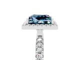 White gold Princess Cut Halo Diamond Pave Band with Prong Setting_5