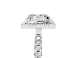 White gold Princess Cut Halo Diamond Pave Band with Prong Setting_5