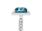 White gold Princess Cut Halo Diamond Pave Band with Prong Setting_5