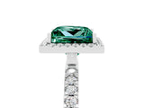 White gold Princess Cut Halo Diamond Pave Band with Prong Setting_5