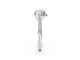 White gold Princess Cut Halo Diamond Ring with Channel Set Band and Four-Prong Setting_86