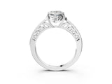 White gold Princess Cut Halo Diamond Ring with Channel Set Band and Four-Prong Setting_88