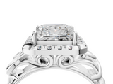 White gold Princess Cut Halo Diamond Ring with Scrollwork Band and Four-Prong Setting_72