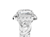 White gold Princess Cut Halo Diamond Ring with Scrollwork Band and Four-Prong Setting_73