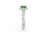 White gold Princess Cut Halo Diamond Solitaire with Filigree Band and Four-Prong Setting_2