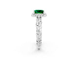 White gold Princess Cut Halo Diamond Solitaire with Filigree Band and Four-Prong Setting_2
