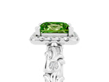 White gold Princess Cut Halo Diamond Solitaire with Filigree Band and Four-Prong Setting_5