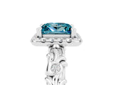 White gold Princess Cut Halo Diamond Solitaire with Filigree Band and Four-Prong Setting_5