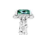 White gold Princess Cut Halo Diamond Solitaire with Filigree Band and Four-Prong Setting_5