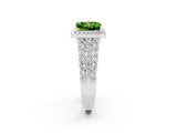 White gold Princess Cut Halo Pavé Diamond Engagement Ring with Split Shank and Four-Prong Setting_2