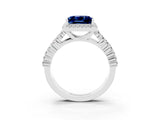 White gold Princess Cut Halo Pavé Diamond Engagement Ring with Split Shank and Four-Prong Setting_3