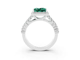 White gold Princess Cut Halo Pavé Diamond Engagement Ring with Split Shank and Four-Prong Setting_3