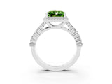 White gold Princess Cut Halo Pavé Diamond Engagement Ring with Split Shank and Four-Prong Setting_3