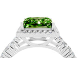 White gold Princess Cut Halo Pavé Diamond Engagement Ring with Split Shank and Four-Prong Setting_4