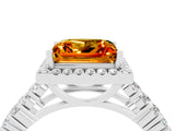White gold Princess Cut Halo Pavé Diamond Engagement Ring with Split Shank and Four-Prong Setting_4