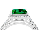 White gold Princess Cut Halo Pavé Diamond Engagement Ring with Split Shank and Four-Prong Setting_4