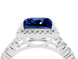 White gold Princess Cut Halo Pavé Diamond Engagement Ring with Split Shank and Four-Prong Setting_4