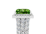 White gold Princess Cut Halo Pavé Diamond Engagement Ring with Split Shank and Four-Prong Setting_5