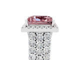White gold Princess Cut Halo Pavé Diamond Engagement Ring with Split Shank and Four-Prong Setting_5