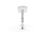White gold Princess Cut Halo Pavé Diamond Ring_16