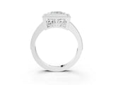 White gold Princess Cut Halo Pavé Diamond Ring_17