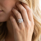 White gold Princess Cut Halo Pavé Diamond Ring_26