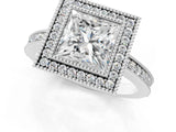 White gold Princess Cut Halo Pavé Diamond Ring_75