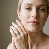 White gold Princess Cut Halo Pavé Solitaire Ring with Milgrain Band_4