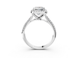 White gold Princess Cut Halo Pave Band Four-Prong Setting Ring_41